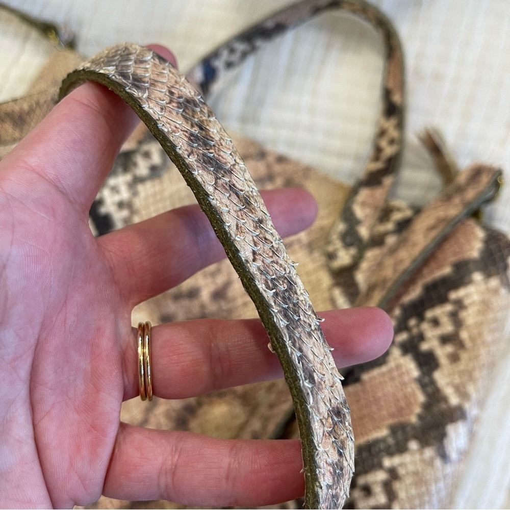 Madewell Snakeskin Zip Top Transport Tote Purse - Picture 3 of 9